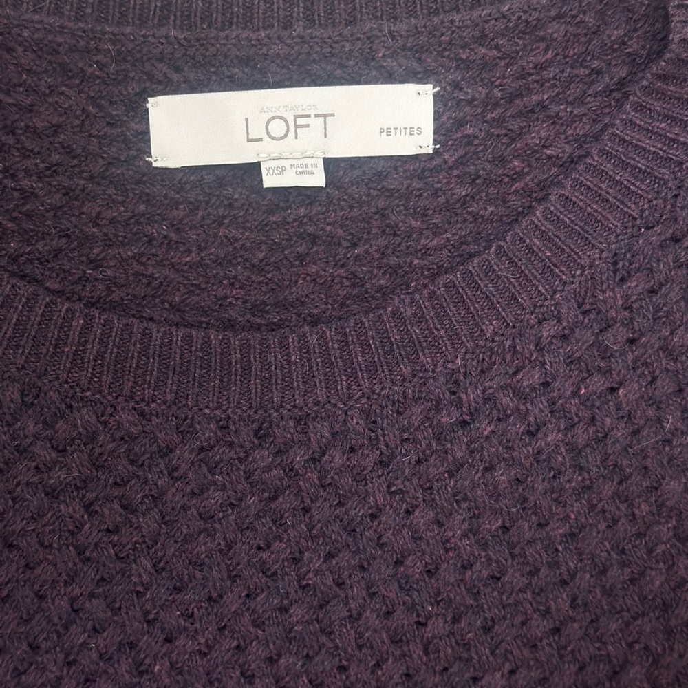 LOFT XXS Petite Purple Knit Sweater Dress - Picture 2 of 4